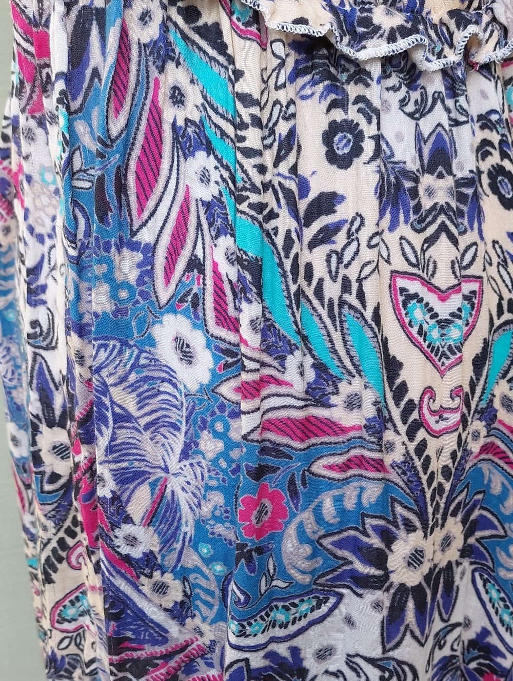 Anthropologie Smocked Multi-Color Gauze Criss-Cross Maxi Dress Sz S - Picture 11 of 15